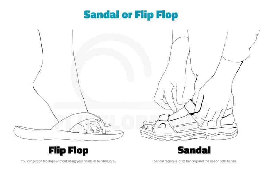 flipflops and sandals